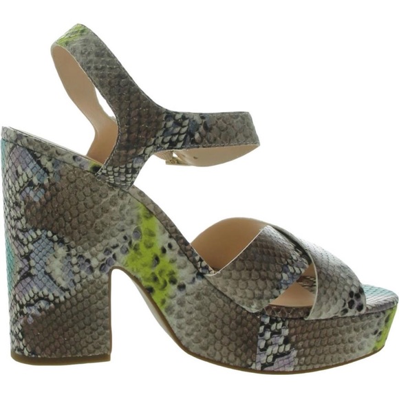 KATE SPADE GRACE LEATHER SNAKE PRINT PLATFORM SANDALS NWT - Picture 4 of 8
